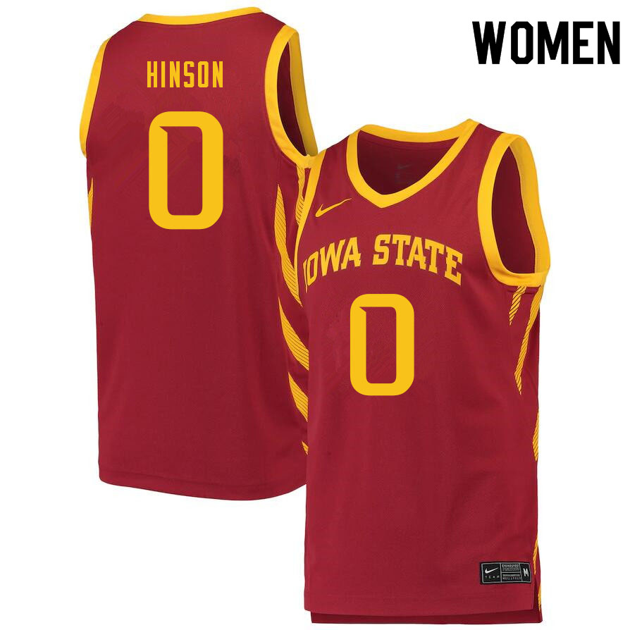 Women #0 Blake Hinson Iowa State Cyclones College Basketball Jerseys Sale-Cardinal - Click Image to Close